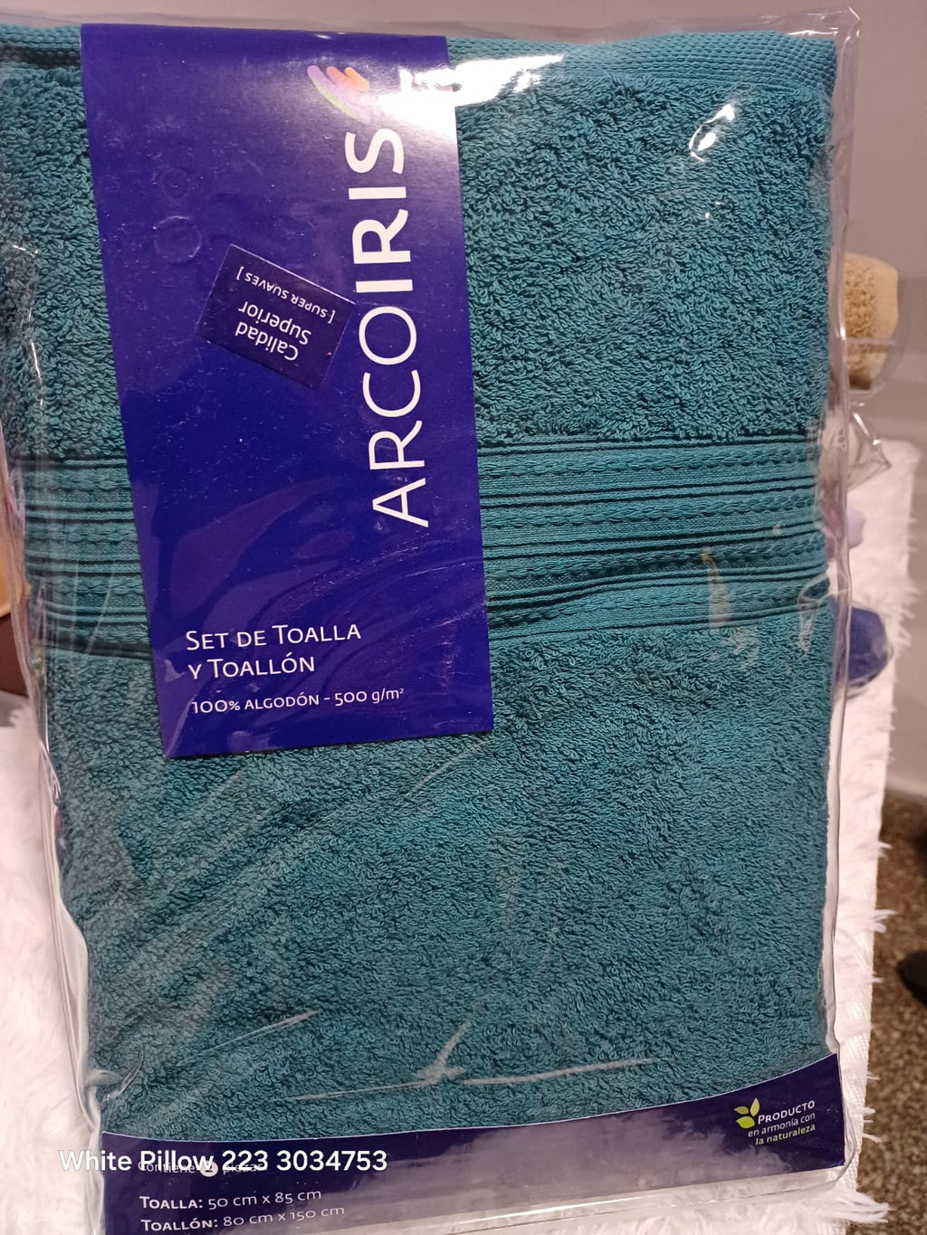 TJUEGO TOALLON Y TOALLA 500GRS